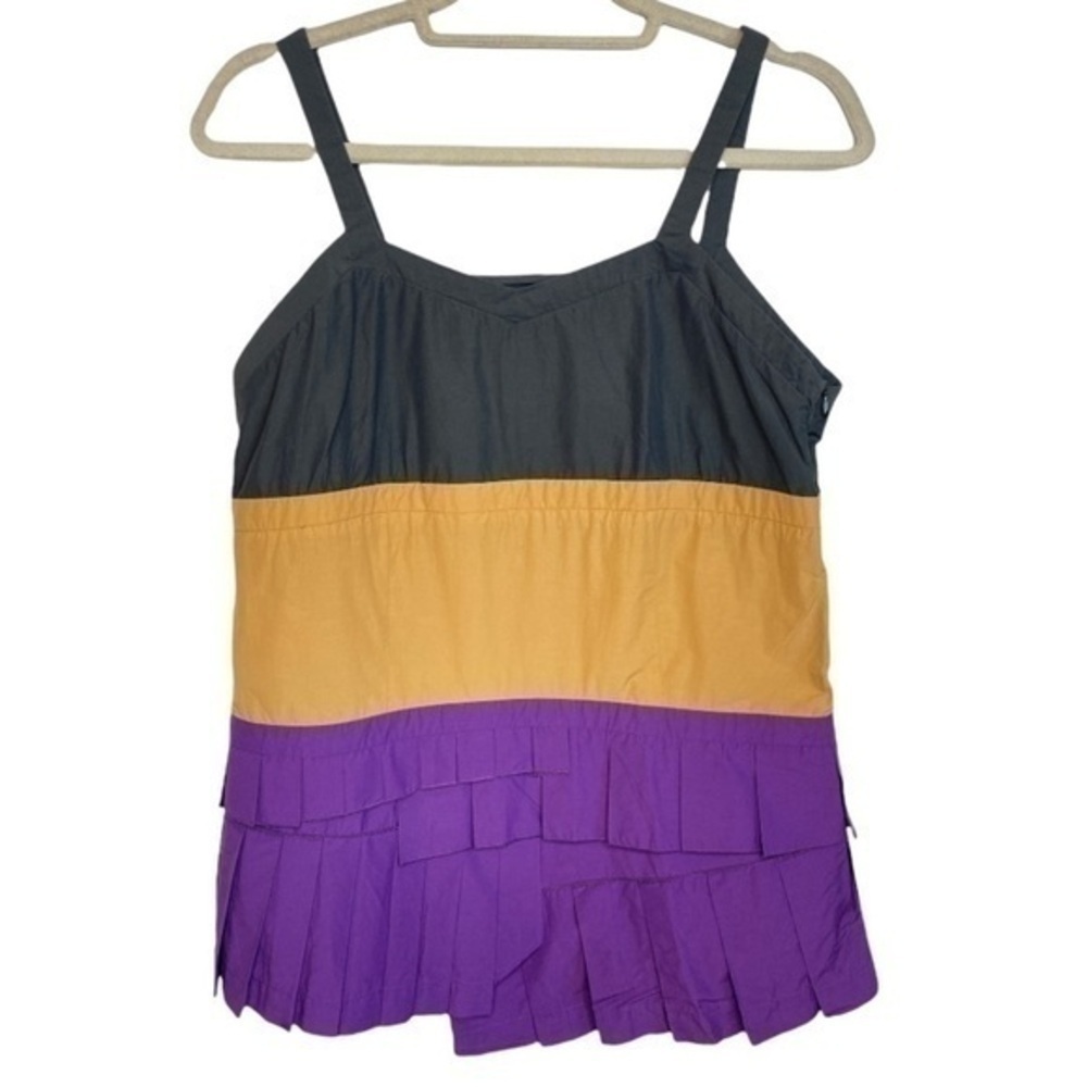 Marni Purple Colorbloack Ruffle Tank Top Blouse Size 42, US 6